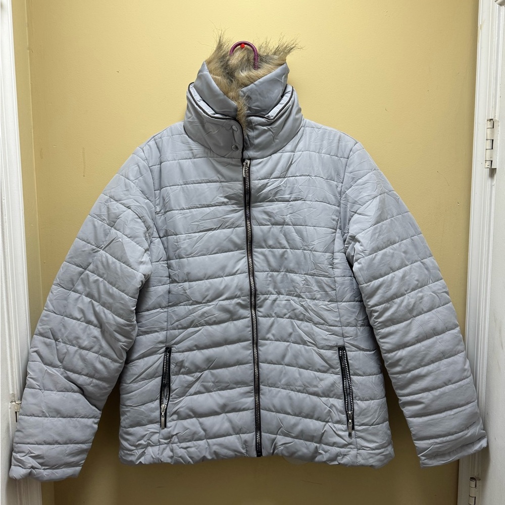 Women’s Unbranded Gray Hooded Coat with Fur Size XL